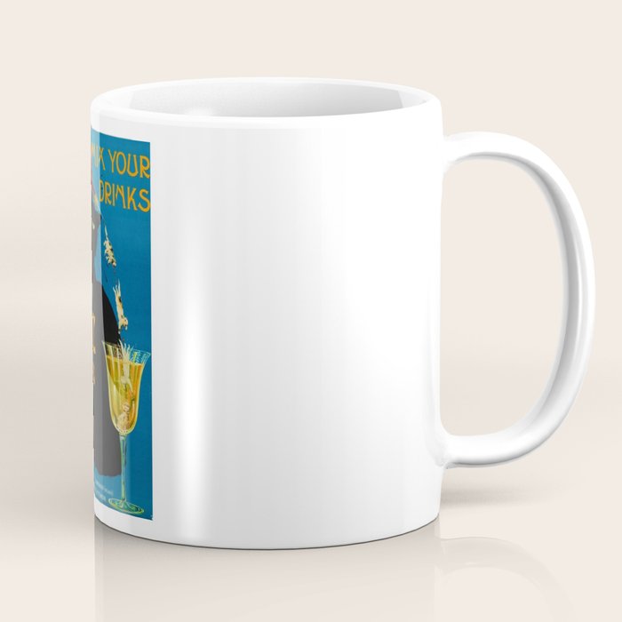 Mix Your Drinks with Catz (Cats) Bitters Aperitif Liquor Vintage Advertising Poster Coffee Mug Gallery Image 1