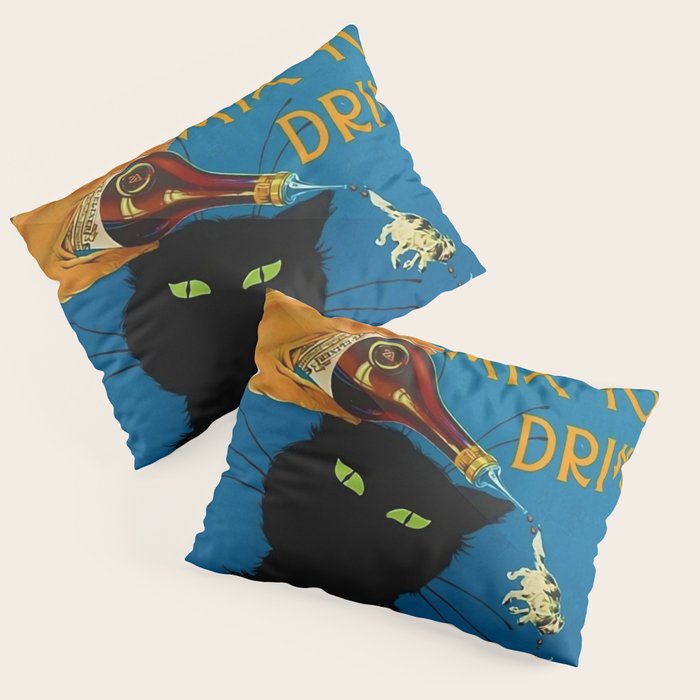 Mix Your Drinks with Catz (Cats) Bitters Aperitif Liquor Vintage Advertising Poster Pillow Sham Gallery Image 3