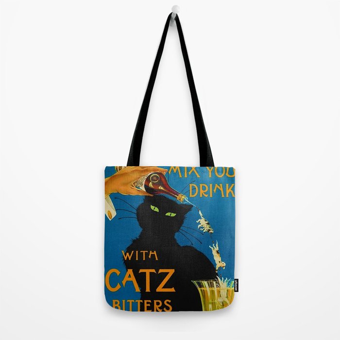 Mix Your Drinks with Catz (Cats) Bitters Aperitif Liquor Vintage Advertising Poster Tote Bag Gallery Image 2