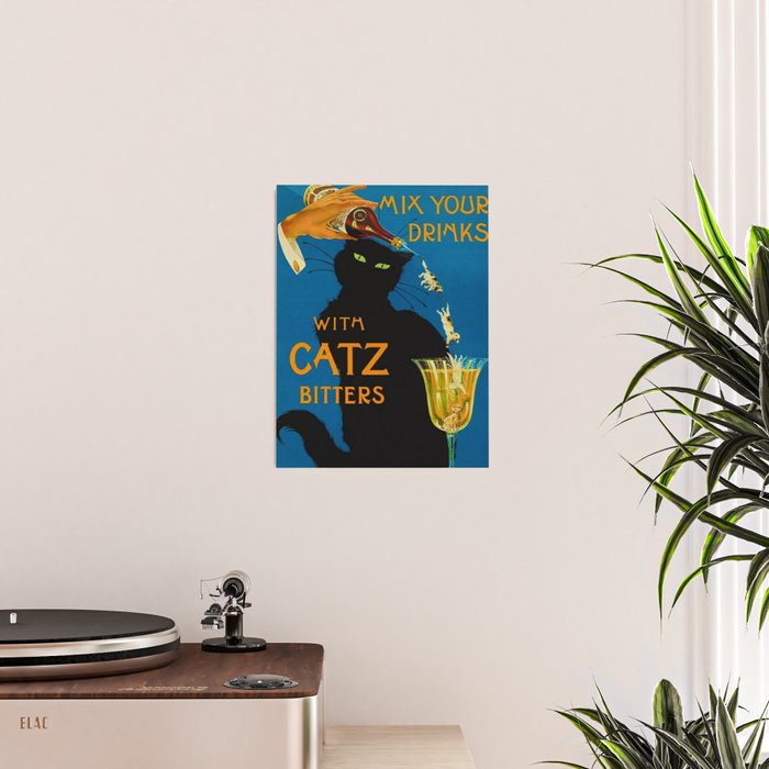 Mix Your Drinks with Catz (Cats) Bitters Aperitif Liquor Vintage Advertising Poster Poster Gallery Image 2