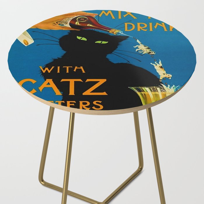 Mix Your Drinks with Catz (Cats) Bitters Aperitif Liquor Vintage Advertising Poster Side Table Gallery Image 2