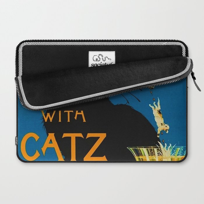 Mix Your Drinks with Catz (Cats) Bitters Aperitif Liquor Vintage Advertising Poster Laptop Sleeve Gallery Image 2