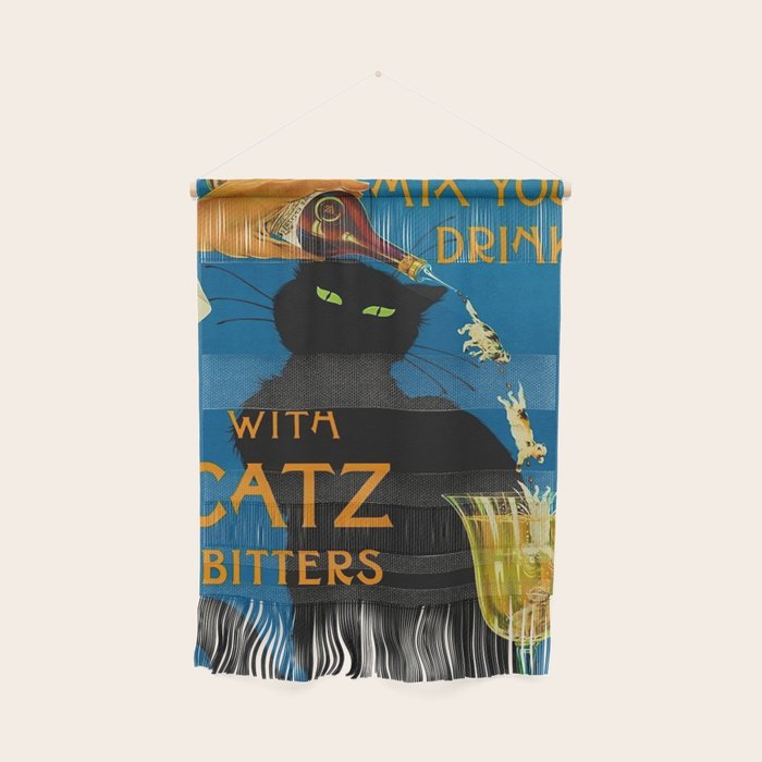 Mix Your Drinks with Catz (Cats) Bitters Aperitif Liquor Vintage Advertising Poster Wall Hanging Gallery Image 1