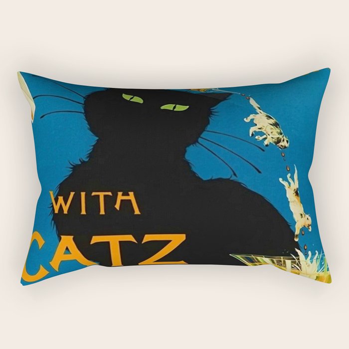 Mix Your Drinks with Catz (Cats) Bitters Aperitif Liquor Vintage Advertising Poster Rectangular Pillow Gallery Image 1