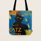 Mix Your Drinks with Catz (Cats) Bitters Aperitif Liquor Vintage Advertising Poster Tote Bag Gallery Image 1