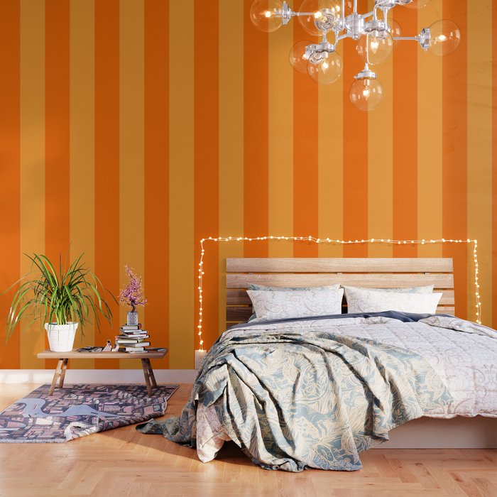 Orange Stripes Vertical Stripe Pattern Wallpaper Gallery Image 3
