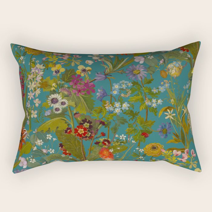 Meadow Bank Teal Rectangular Pillow Gallery Image 2
