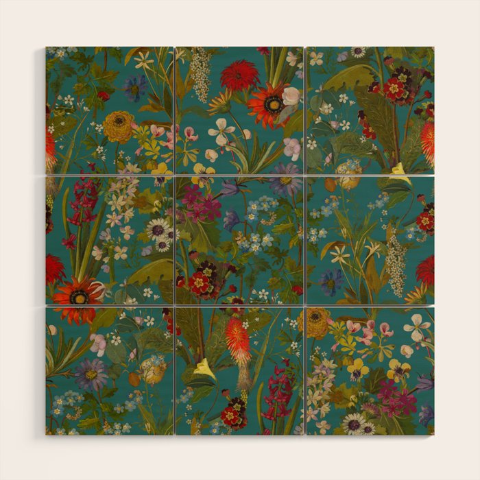 Meadow Bank Teal Wood Wall Art Gallery Image 1