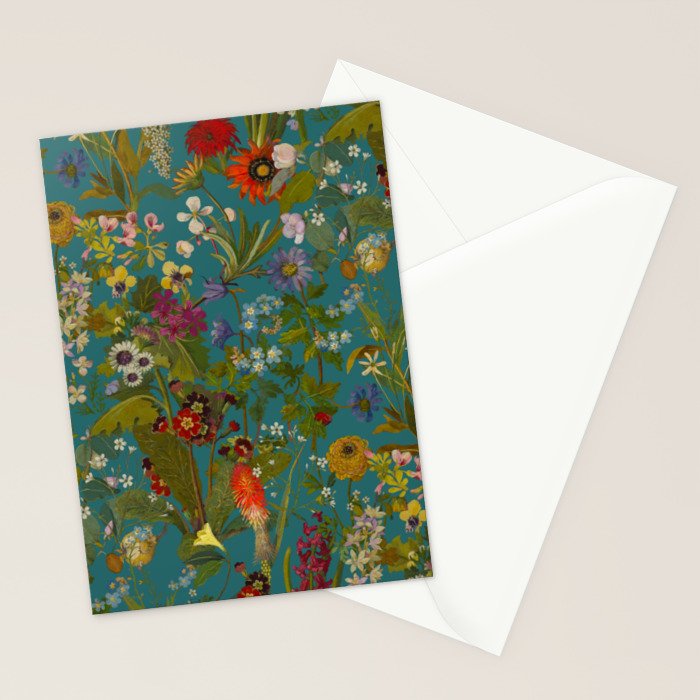 Meadow Bank Teal Stationery Card Gallery Image 2