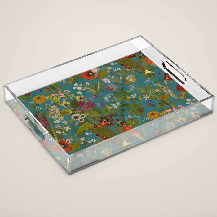 Meadow Bank Teal Acrylic Tray Gallery Image 1