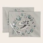 Geo-rex Vortex | Aquamarine | Dinosaur Skull Fossil Art Placemat Gallery Image 1