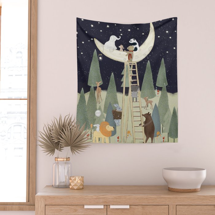 the moon forest Wall Tapestry Gallery Image 2
