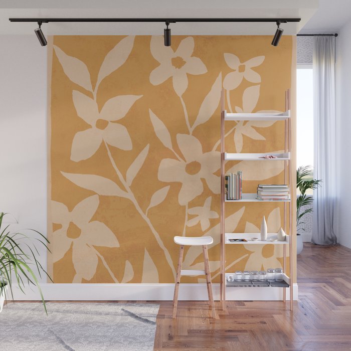 Abstract Minimal Flowers 14 Wall Mural Gallery Image 1