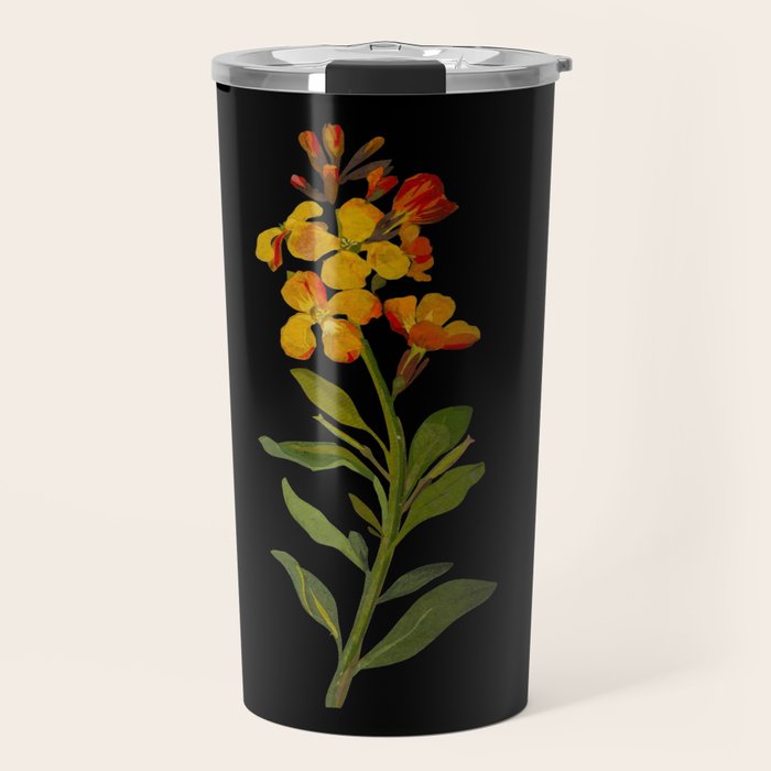 Cheiranthus Cheiri  by Mary Delany Paper Collage Floral Flower Botanical Paper Mosaic Vintage Scientific Plant Anatomy Travel Mug Gallery Image 1