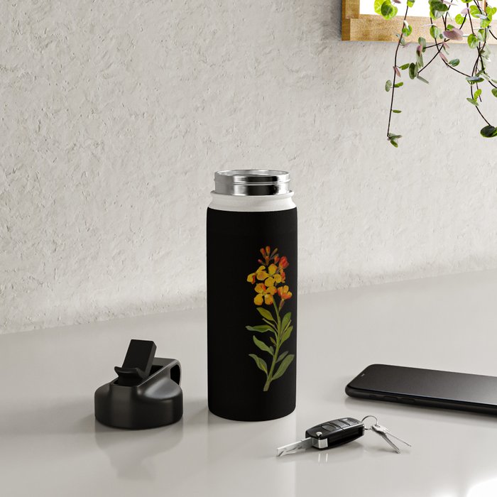 Cheiranthus Cheiri  by Mary Delany Paper Collage Floral Flower Botanical Paper Mosaic Vintage Scientific Plant Anatomy Water Bottle Gallery Image 4