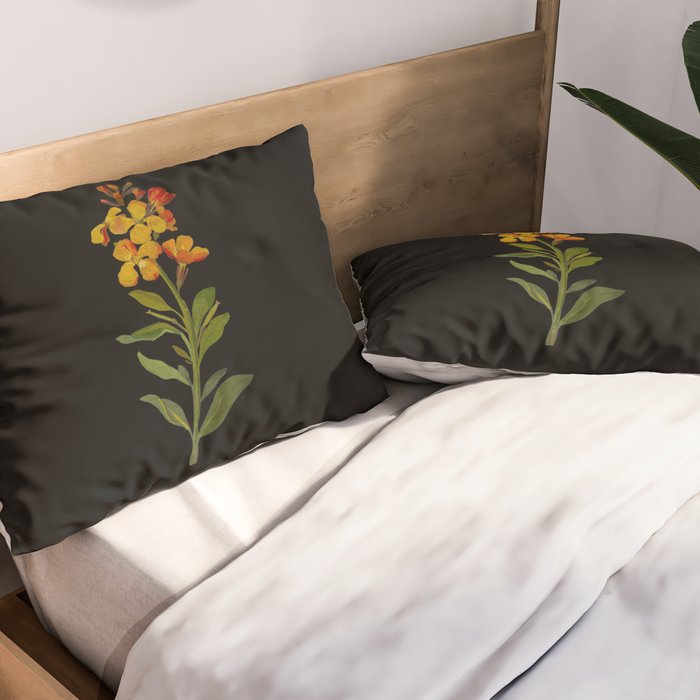 Cheiranthus Cheiri  by Mary Delany Paper Collage Floral Flower Botanical Paper Mosaic Vintage Scientific Plant Anatomy Pillow Sham Gallery Image 2