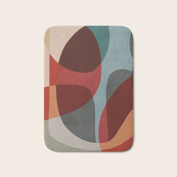 MCM Abstract Red Beige I Bath Mat Gallery Image 1