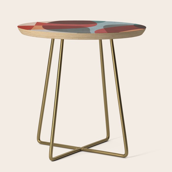 MCM Abstract Red Beige I Side Table Gallery Image 1