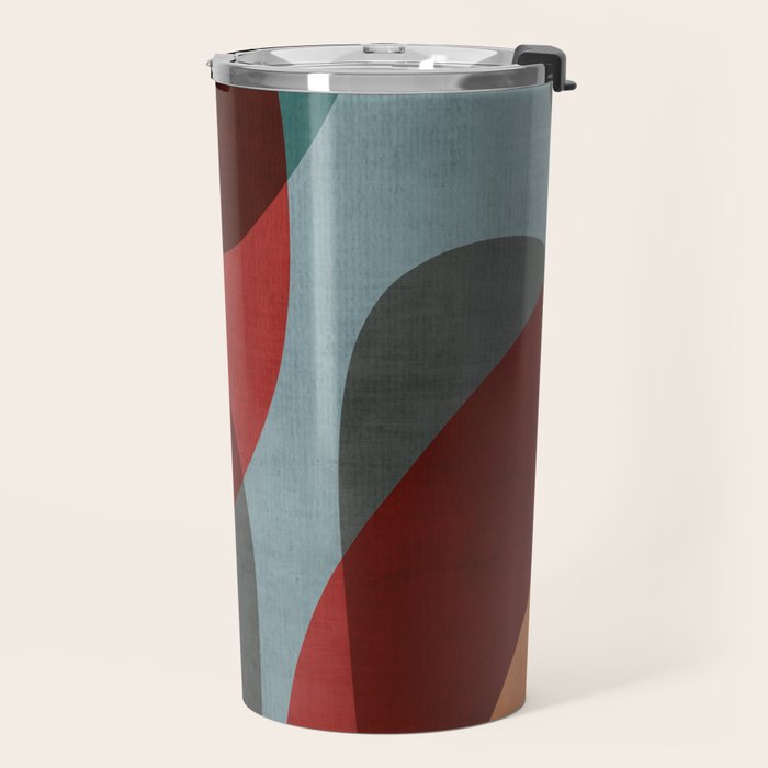 MCM Abstract Red Beige I Travel Mug Gallery Image 2