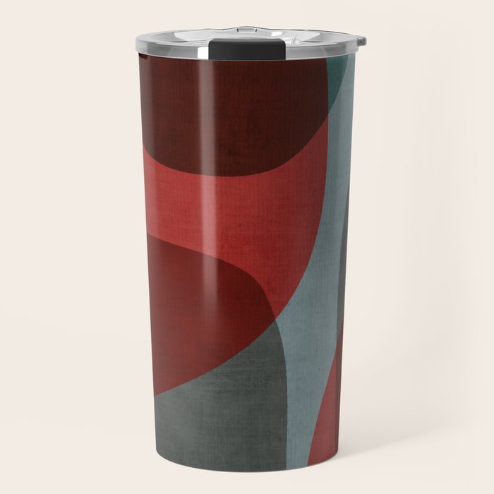 MCM Abstract Red Beige I Travel Mug Gallery Image 1