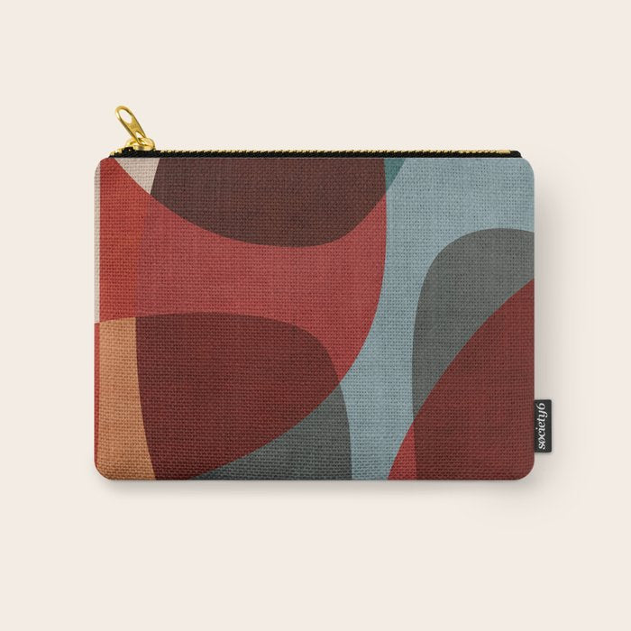 MCM Abstract Red Beige I Carry All Pouch Gallery Image 1