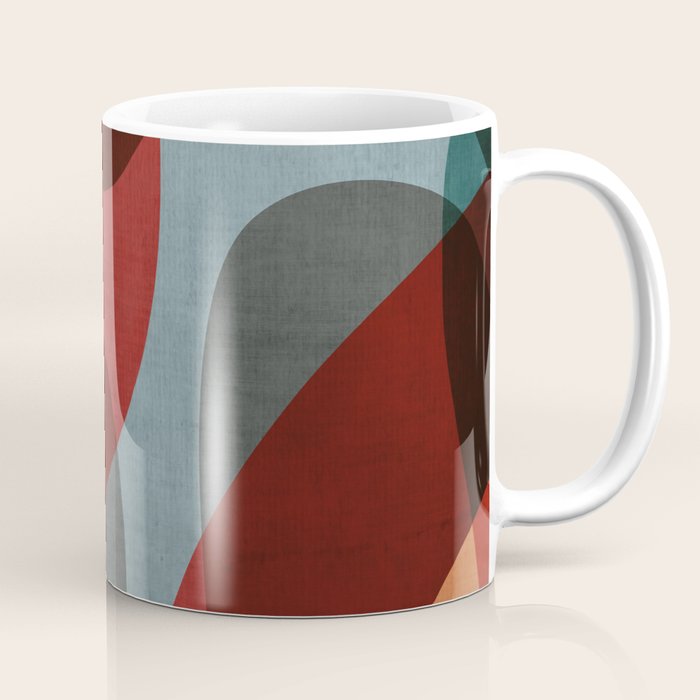 MCM Abstract Red Beige I Coffee Mug Gallery Image 1