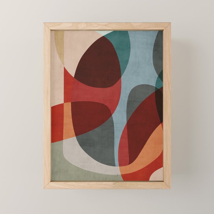 MCM Abstract Red Beige I Mini Art Print Gallery Image 1