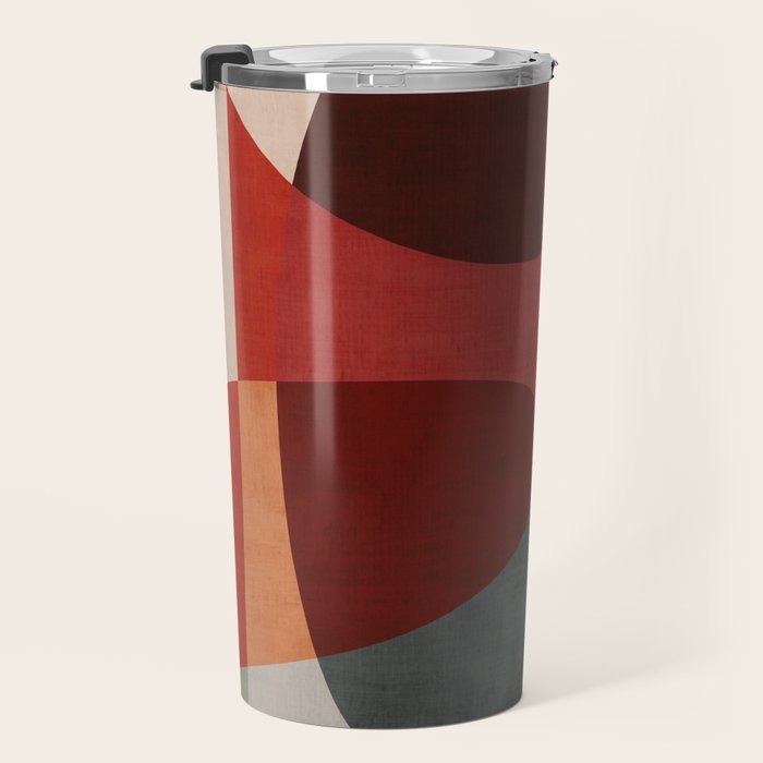 MCM Abstract Red Beige I Travel Mug Gallery Image 3