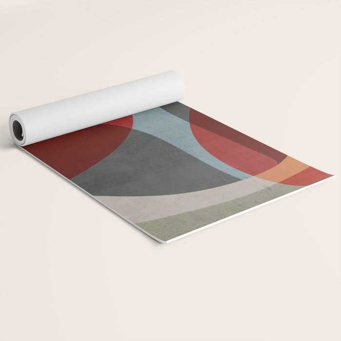 MCM Abstract Red Beige I Yoga Mat Gallery Image 2