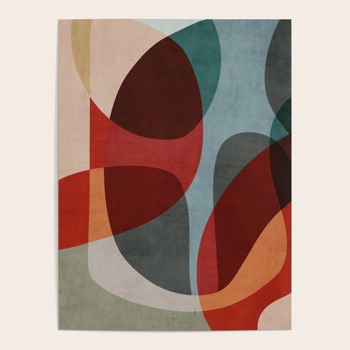 MCM Abstract Red Beige I Poster Gallery Image 4