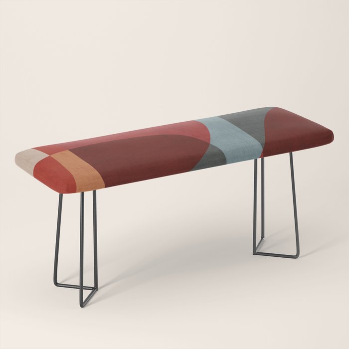 MCM Abstract Red Beige I Bench Gallery Image 1