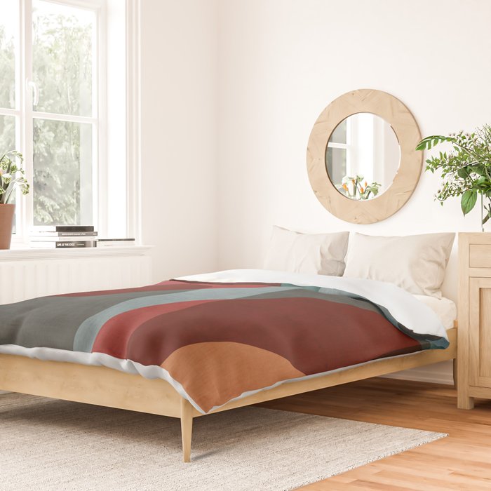 MCM Abstract Red Beige I Duvet Cover Gallery Image 2