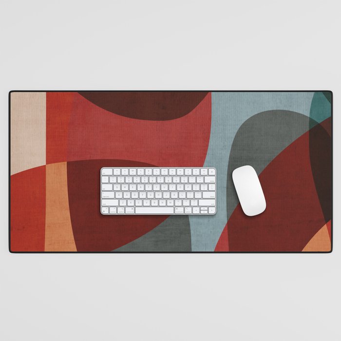 MCM Abstract Red Beige I Desk Mat Gallery Image 1