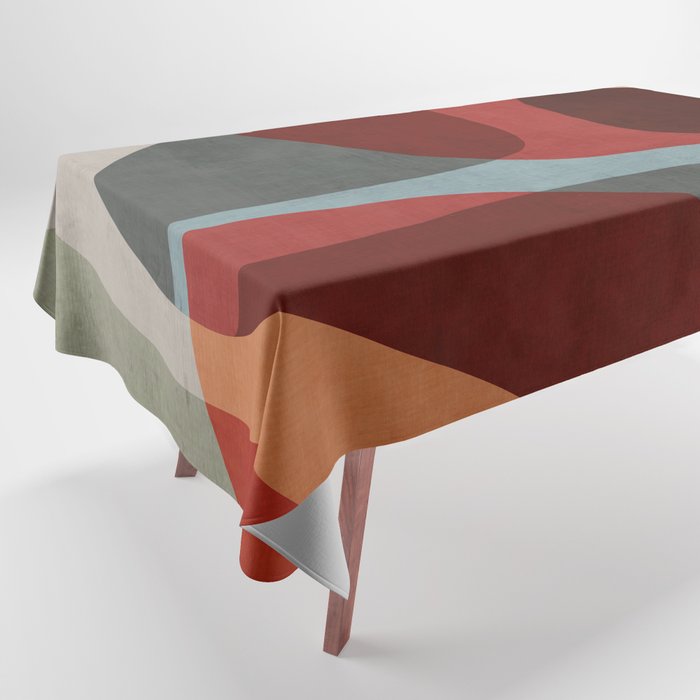 MCM Abstract Red Beige I Tablecloth Gallery Image 1