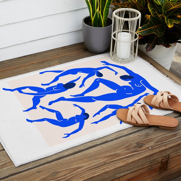 The Dance 3 | Henri Matisse - La Danse | Ultramarine Blue Edition Outdoor Rug Gallery Image 2