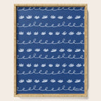 Abstract Cookie Pattern Doodle in Navy & Sky Blue Serving Tray Gallery Image 1