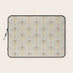 Golden Fan Leaf Art Deco Laptop Sleeve Gallery Image 1