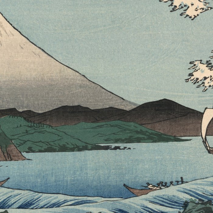 Utagawa Hiroshige - Sea Off Satta, Suruga Province - Vintage Japanese Woodblock Print Art, 1858. Coffee Mug Gallery Image 2