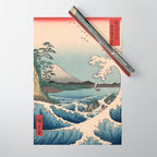Utagawa Hiroshige - Sea Off Satta, Suruga Province - Vintage Japanese Woodblock Print Art, 1858. Wrapping Paper Gallery Image 1