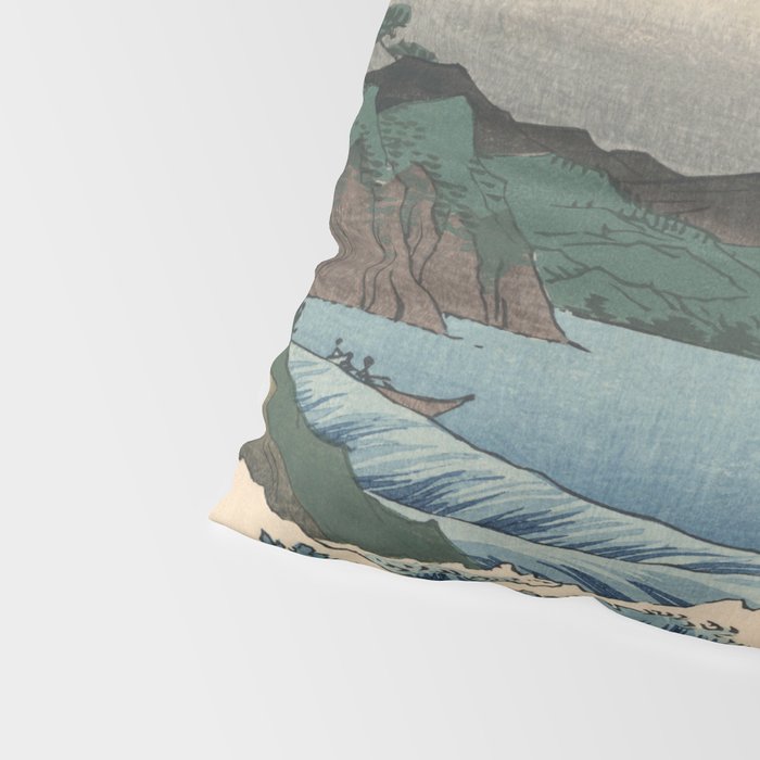 Utagawa Hiroshige - Sea Off Satta, Suruga Province - Vintage Japanese Woodblock Print Art, 1858. Pillow Sham Gallery Image 4