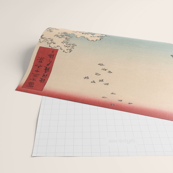 Utagawa Hiroshige - Sea Off Satta, Suruga Province - Vintage Japanese Woodblock Print Art, 1858. Wrapping Paper Gallery Image 2