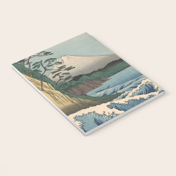 Utagawa Hiroshige - Sea Off Satta, Suruga Province - Vintage Japanese Woodblock Print Art, 1858. Notebook Gallery Image 3
