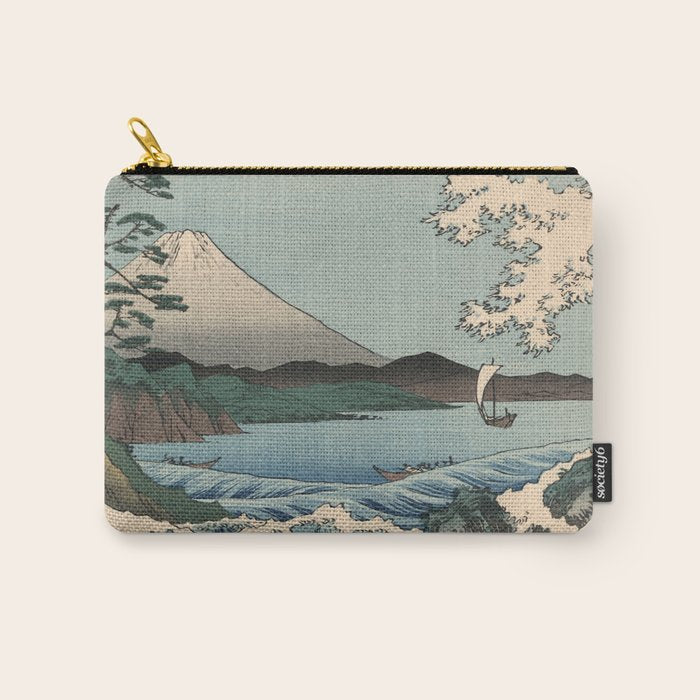 Utagawa Hiroshige - Sea Off Satta, Suruga Province - Vintage Japanese Woodblock Print Art, 1858. Carry All Pouch Gallery Image 1