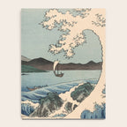 Utagawa Hiroshige - Sea Off Satta, Suruga Province - Vintage Japanese Woodblock Print Art, 1858. Notebook Gallery Image 4