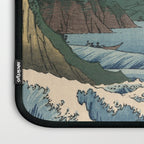Utagawa Hiroshige - Sea Off Satta, Suruga Province - Vintage Japanese Woodblock Print Art, 1858. Laptop Sleeve Gallery Image 3