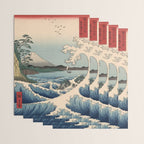 Utagawa Hiroshige - Sea Off Satta, Suruga Province - Vintage Japanese Woodblock Print Art, 1858. Wrapping Paper Gallery Image 3
