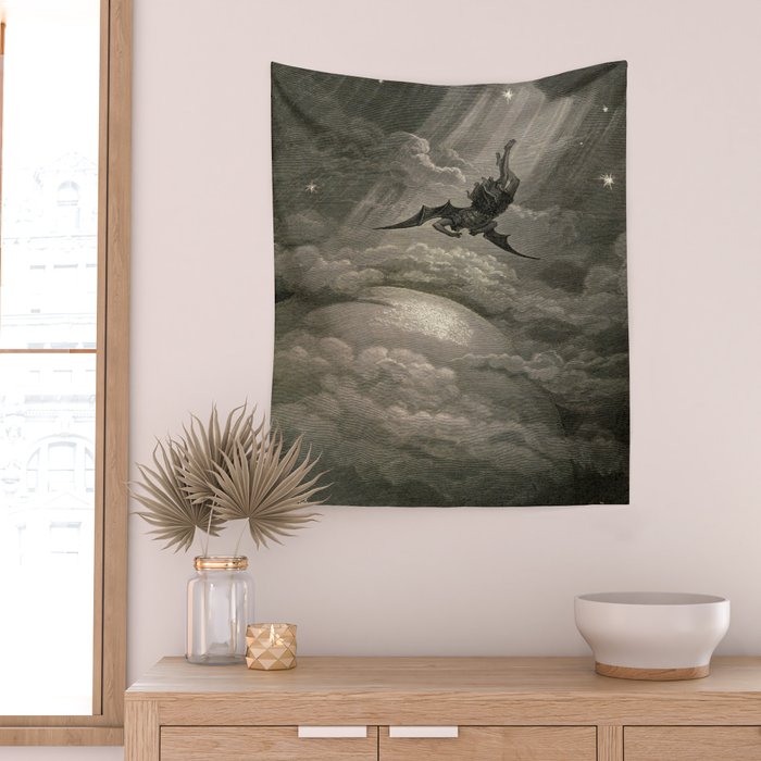 Gustave Doré - Fallen angel Wall Tapestry Gallery Image 2