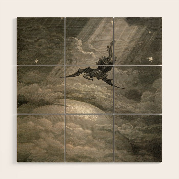 Gustave Doré - Fallen angel Wood Wall Art Gallery Image 1