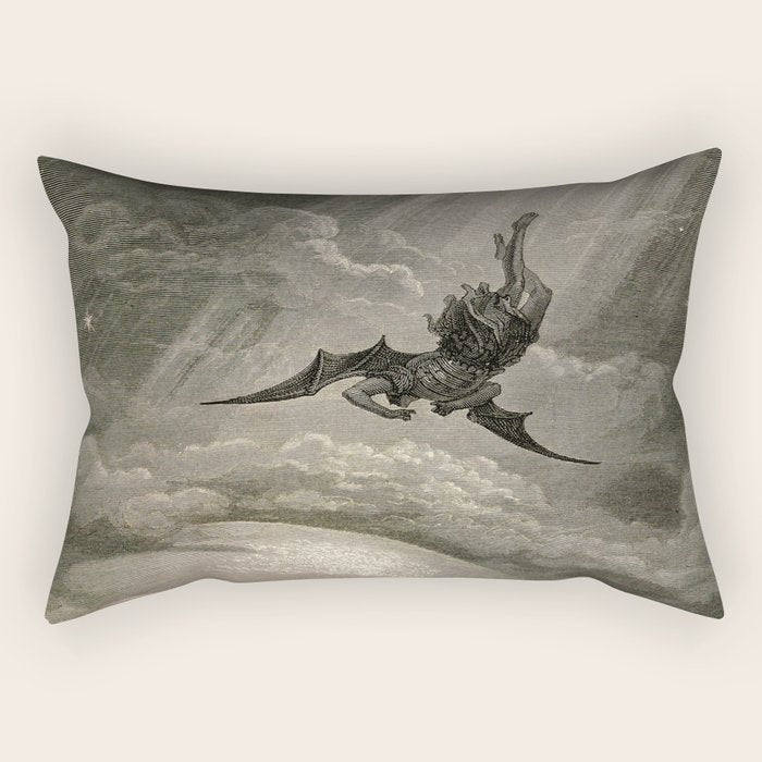 Gustave Doré - Fallen angel Rectangular Pillow Gallery Image 2
