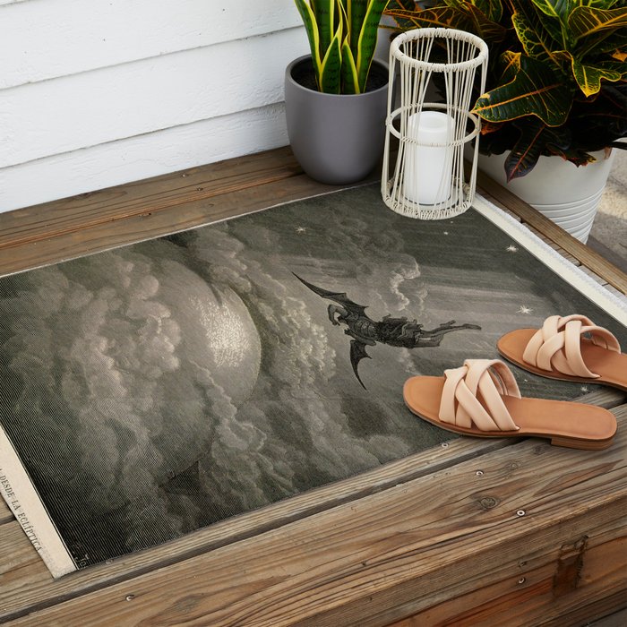 Gustave Doré - Fallen angel Outdoor Rug Gallery Image 2